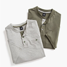 Pegasus 2 Pack Grandad Neck T-Shirt - ML697
